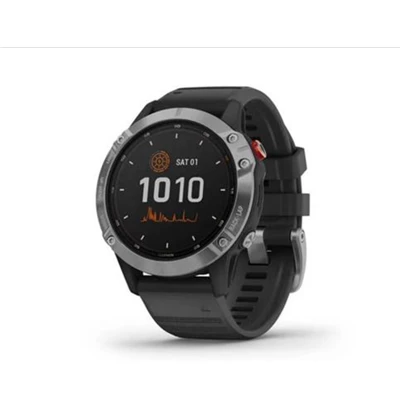 Montre Garmin Fenix 6 Silver Noire Bracelet Noir 1 Montre Garmin Fenix 6 Silver Noire Bracelet Noir