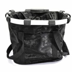 Panier Avant De Vélo P&A Amovible Noir à Fleurs -Composants, périphériques de vélo de route Soldes Magasin panier tissu synthetique imprime 1 big